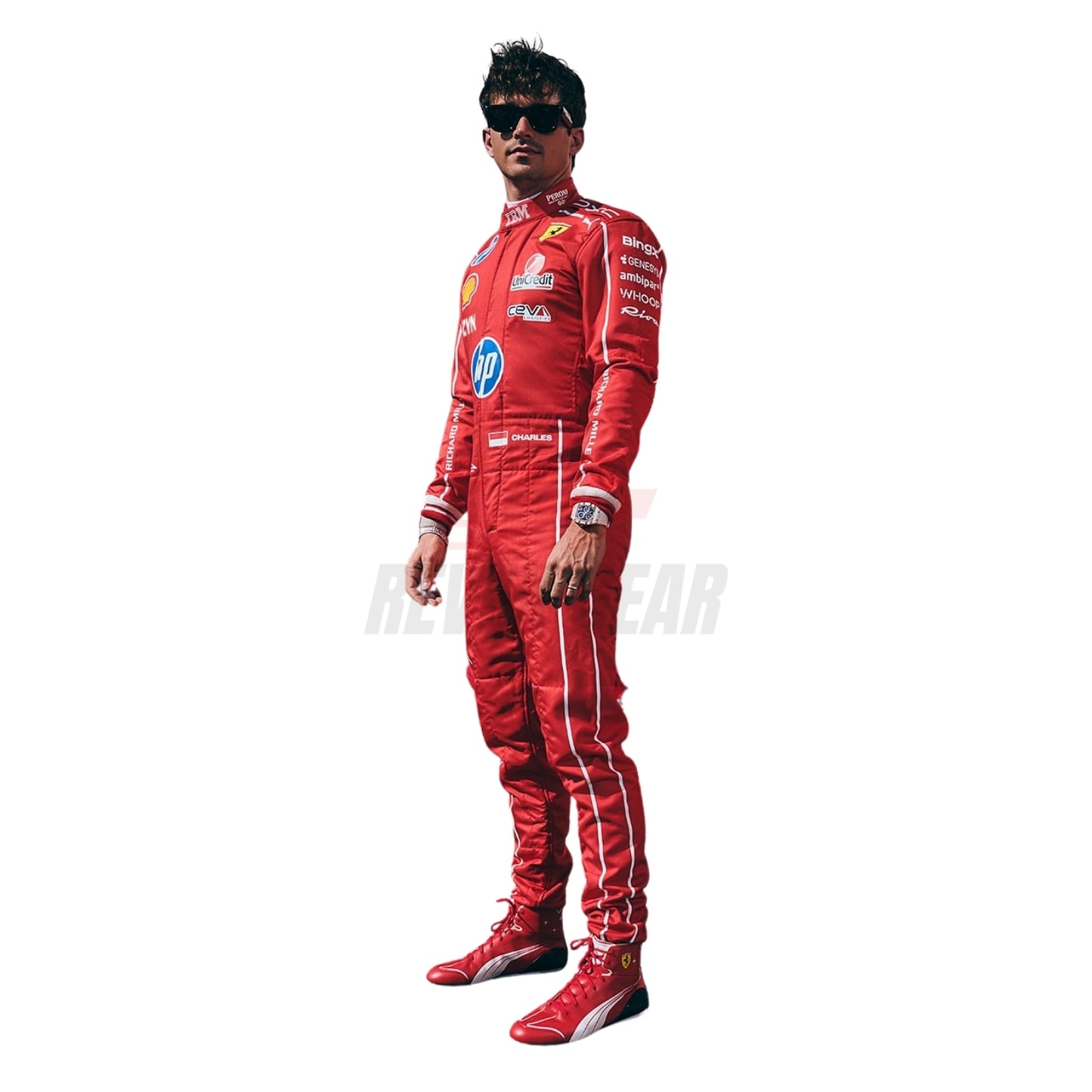Full View of 2026 Charles Leclerc Wearing Italian GP F1 Racing Suit