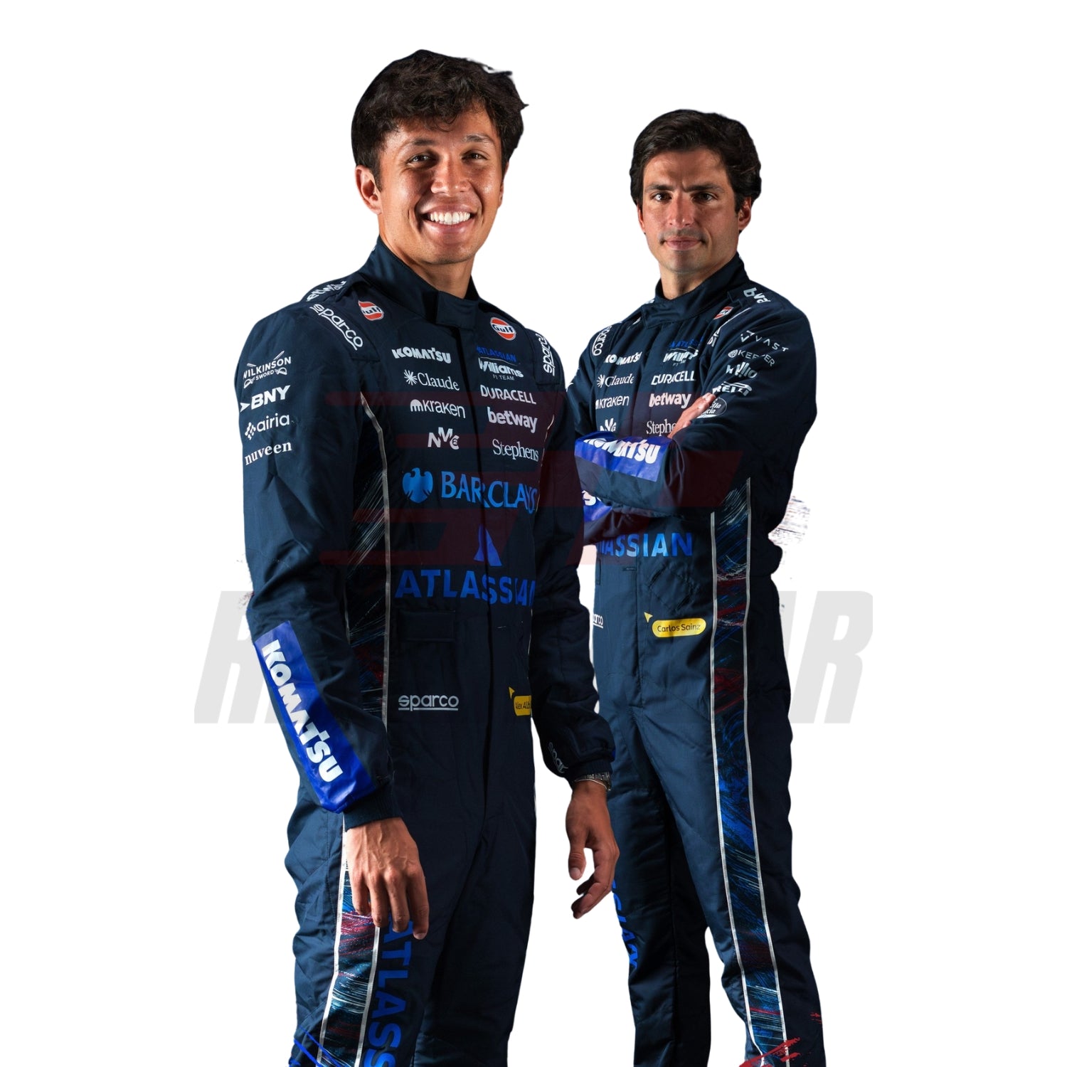 Carlos Sainz & Alexander Albon wearing British GP 2026 F1 Race Suits