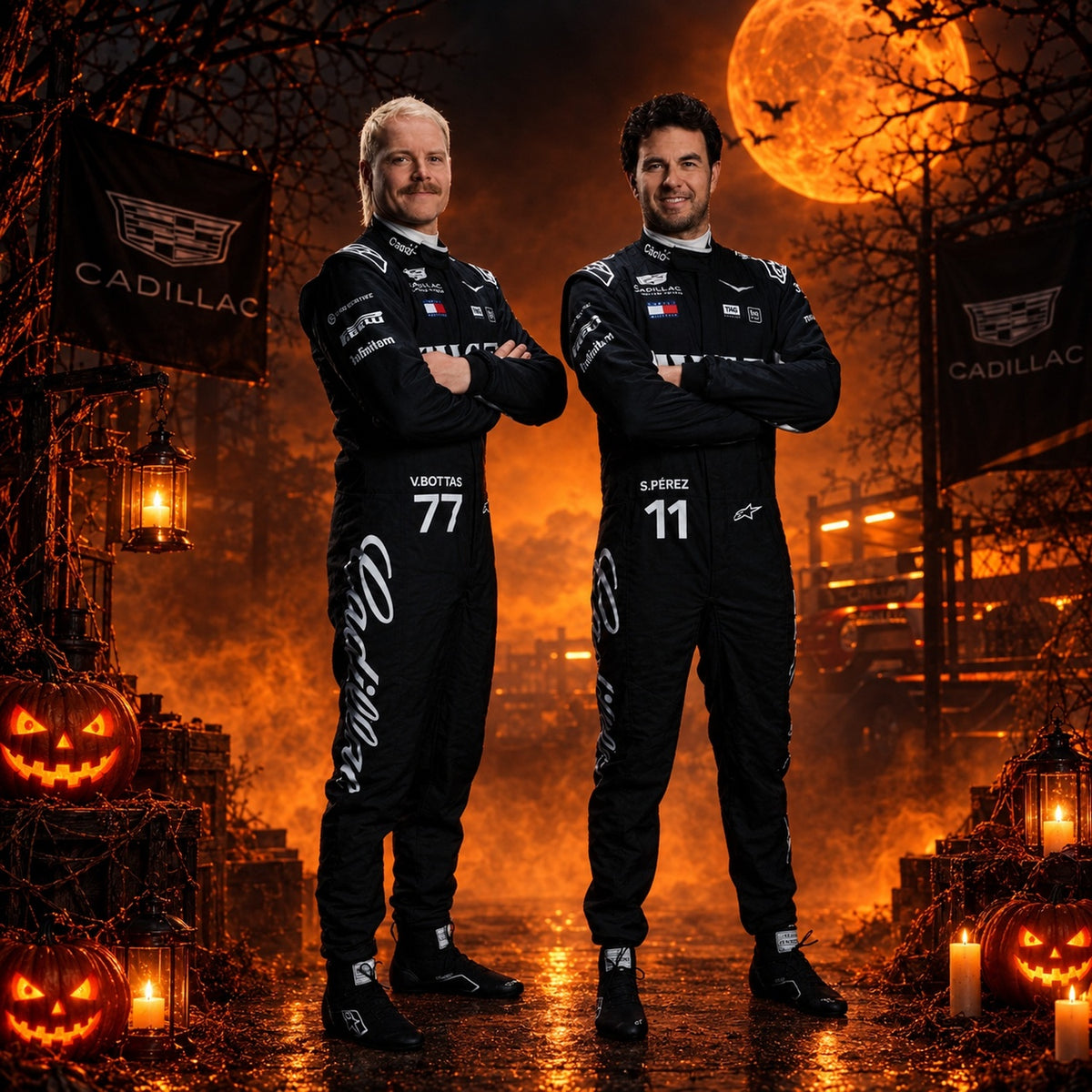 F1 Halloween Racing Costumes Valtteri Bottas and Sergio Perez 2026 - Revex Gear