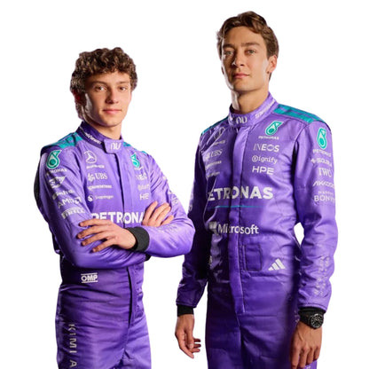 George Russell & Andrea Kimi Antonelli Posing In - Miami GP F1 Racing Suit - Revex Gear