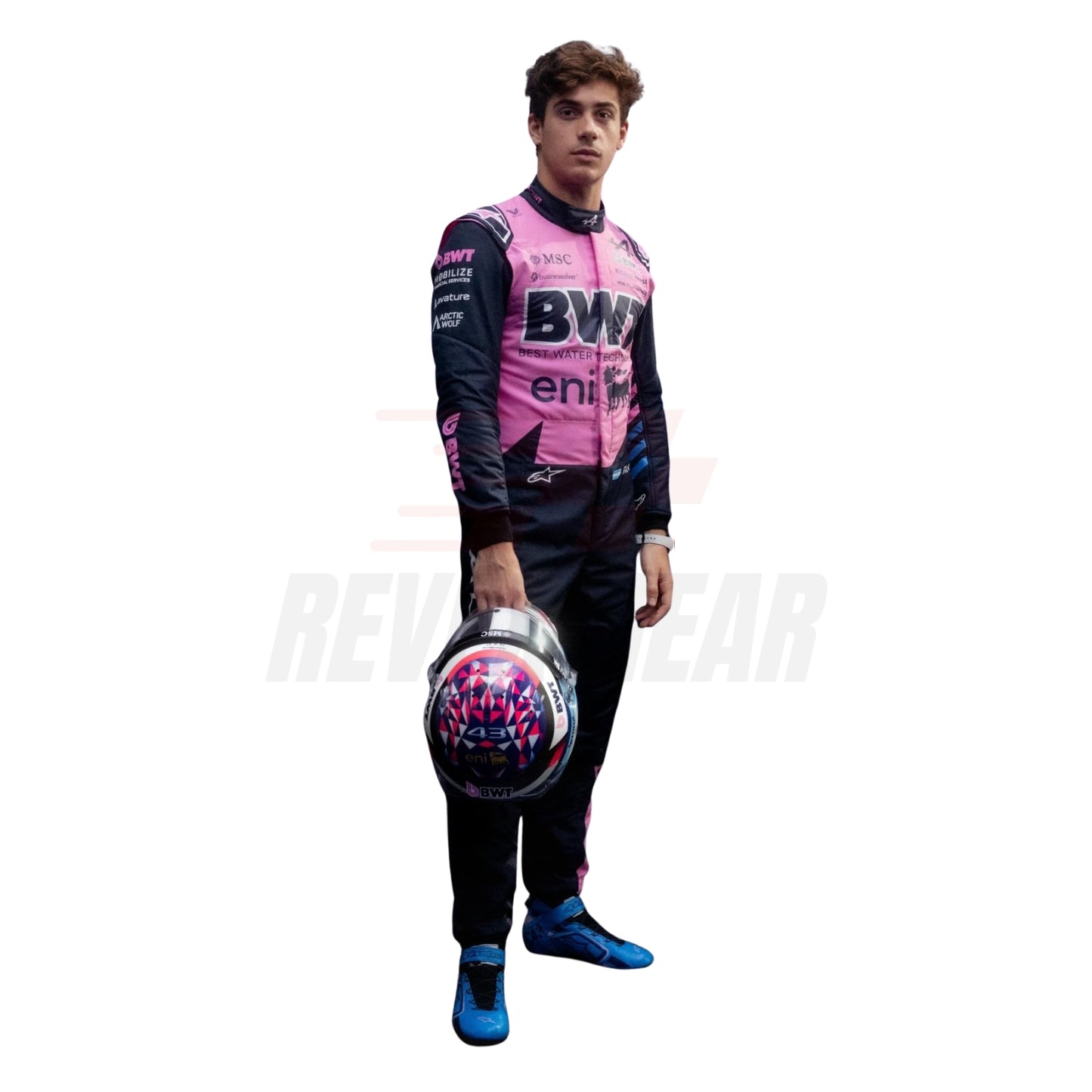 Franco Colapinto 2026 Formula racing costume full suit view