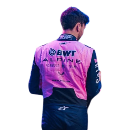 Pierre Gasly wearing 2026 F1 racing costume back view