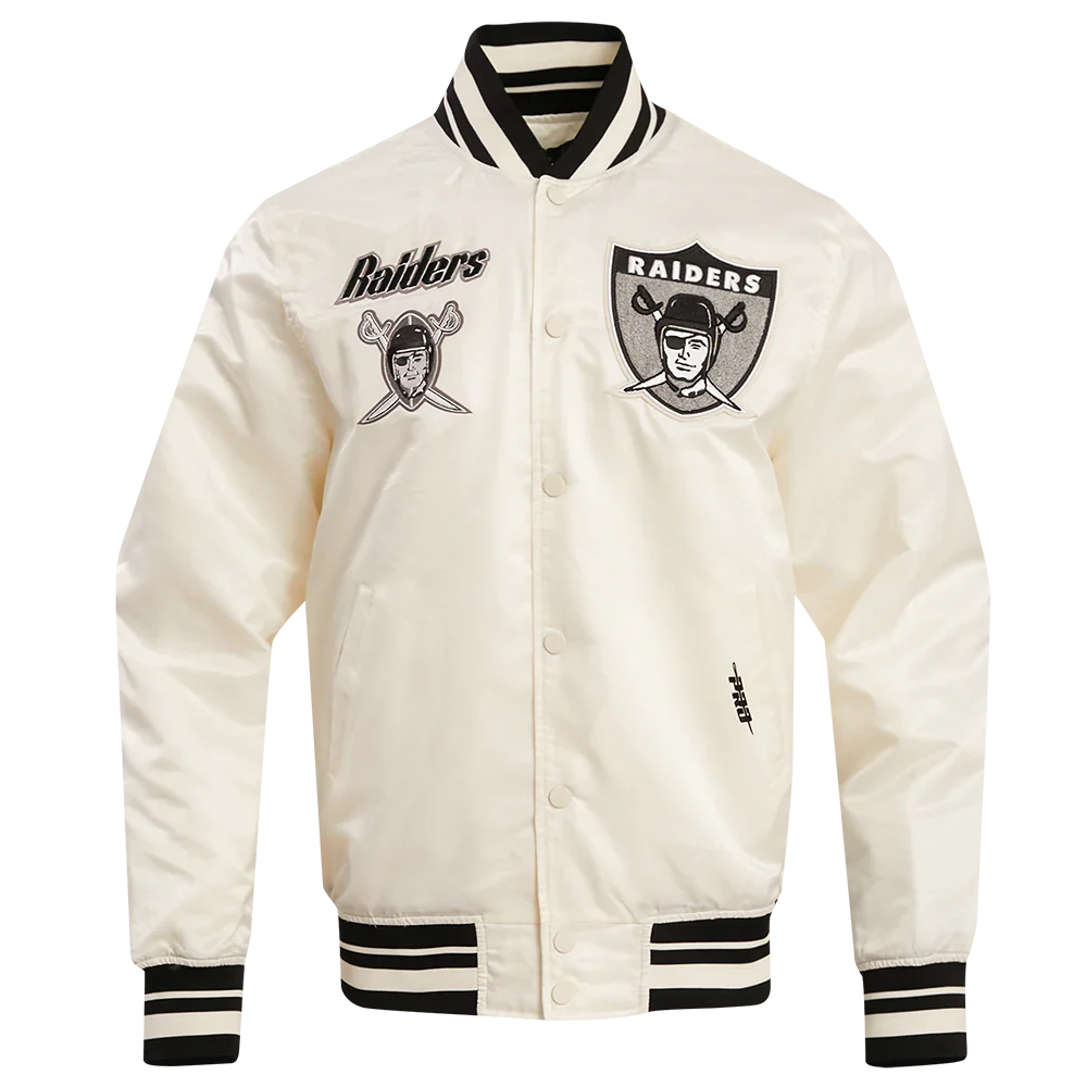 NFL LAS VEGAS RAIDERS RETRO CLASSIC MEN'S RIB SATIN JACKET