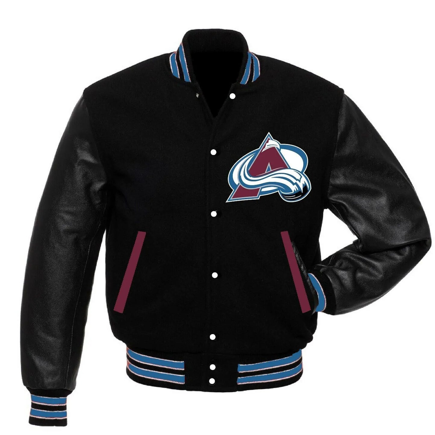 Letterman Colorado Avalanche Black Varsity Jacket
