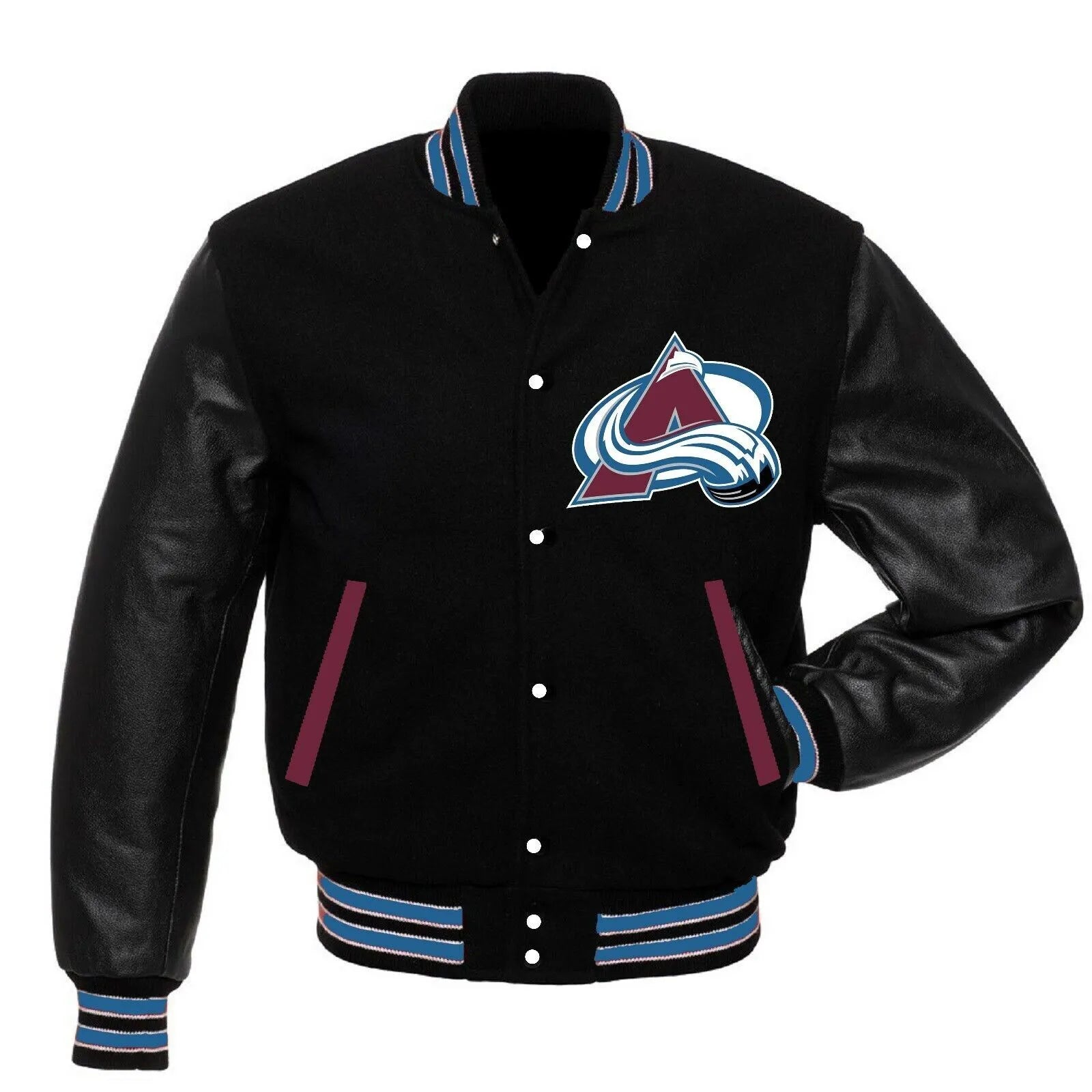 Letterman Colorado Avalanche Black Varsity Jacket