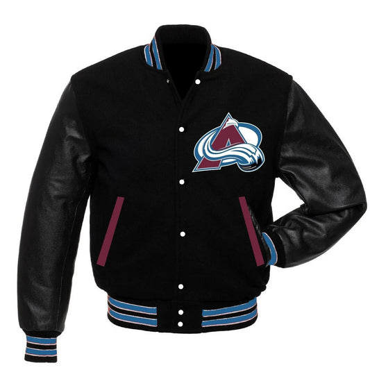Letterman Colorado Avalanche Black Varsity Jacket