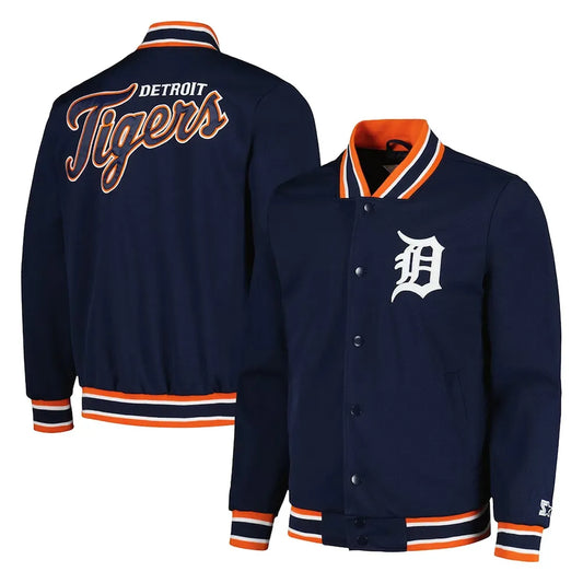 Detroit Tigers Navy Satin Jacket