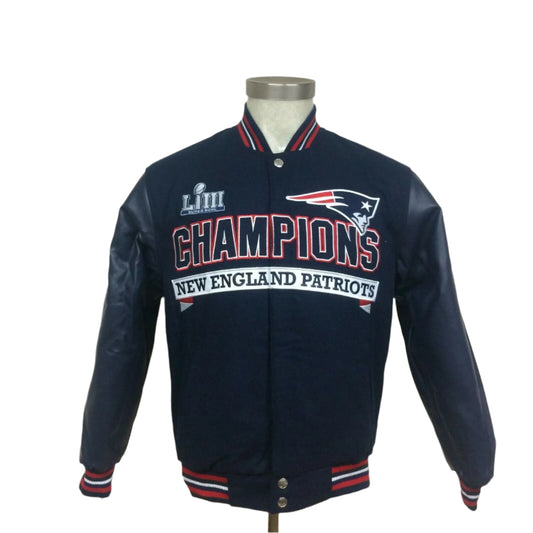 New England Patriots 6-Time Super Bowl Champions Reversible Navy Snap Up Jacket