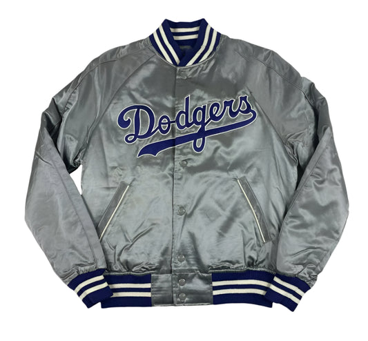 Polo Ralph Lauren X MLB LA Dodgers Gray Blue Satin Bomber Jacket Size S NWT RARE
