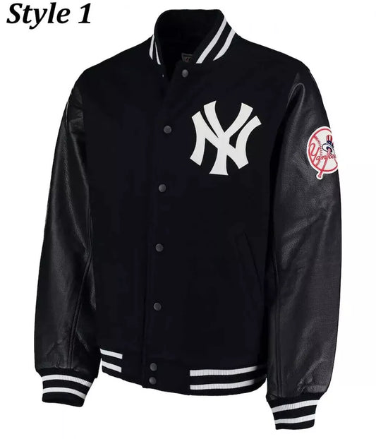 NY Yankees Men's Black  Varsity  satin Jacket