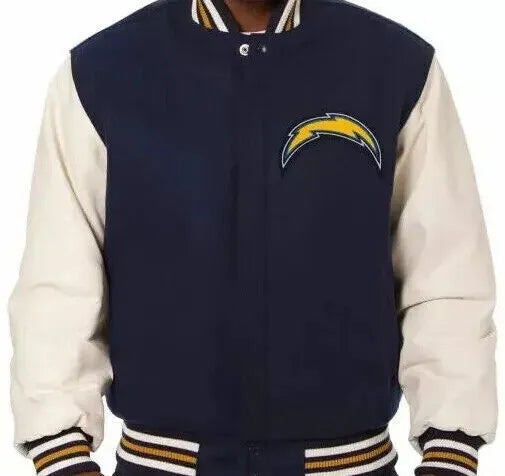 Letterman Los Angeles Chargers Navy and White Varsity Jacket