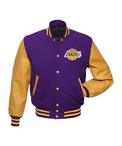 Letterman Los Angeles Lakers Blue and Yellow Varsity Jacket