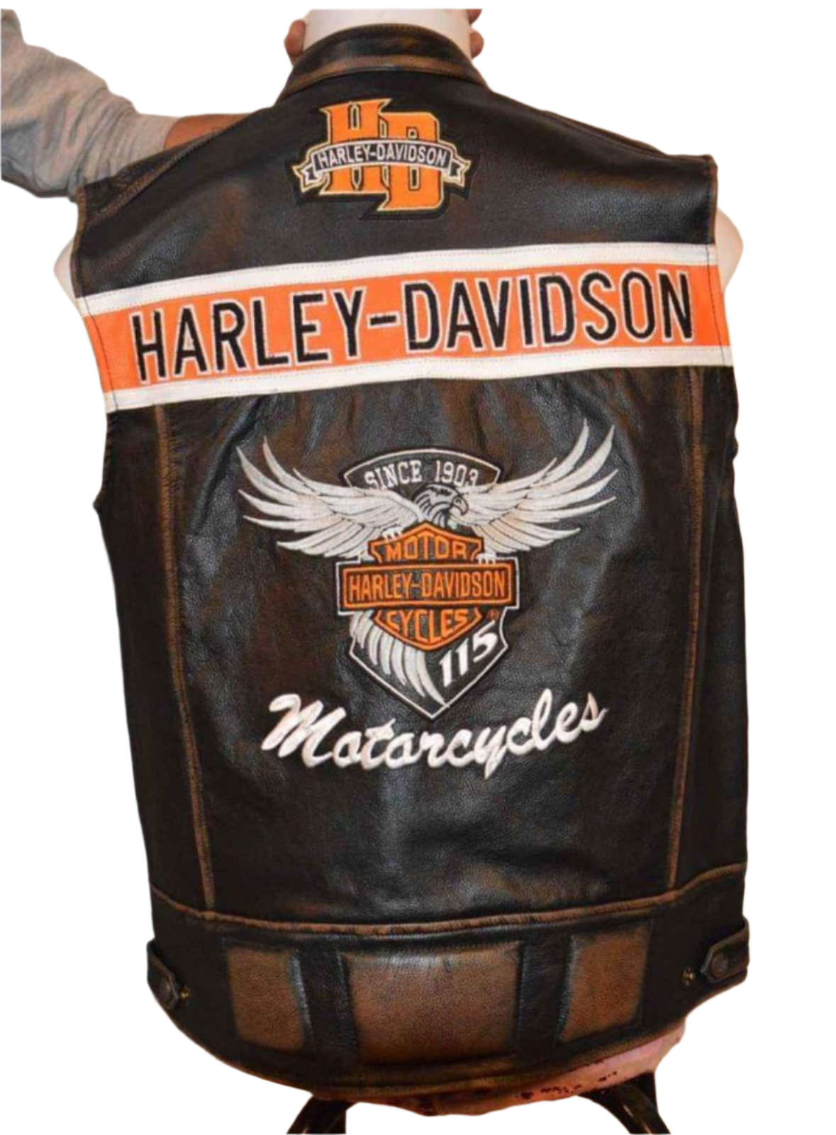 Men's Harley Davidson Biker Vest Motorcycle Real Leather Vest