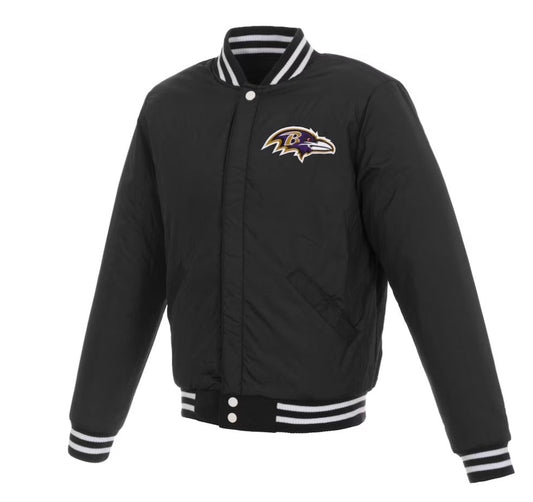 Men's  Black/White Baltimore Ravens  Jacket