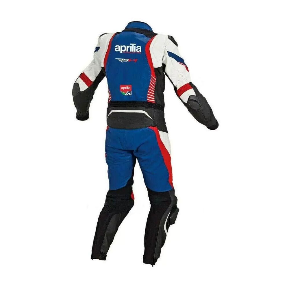 Aprilia Blue and Black Motorcycle Racing Leather Suit