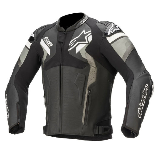 Atem V4 Motorbike Leather Jacket Black Gray White