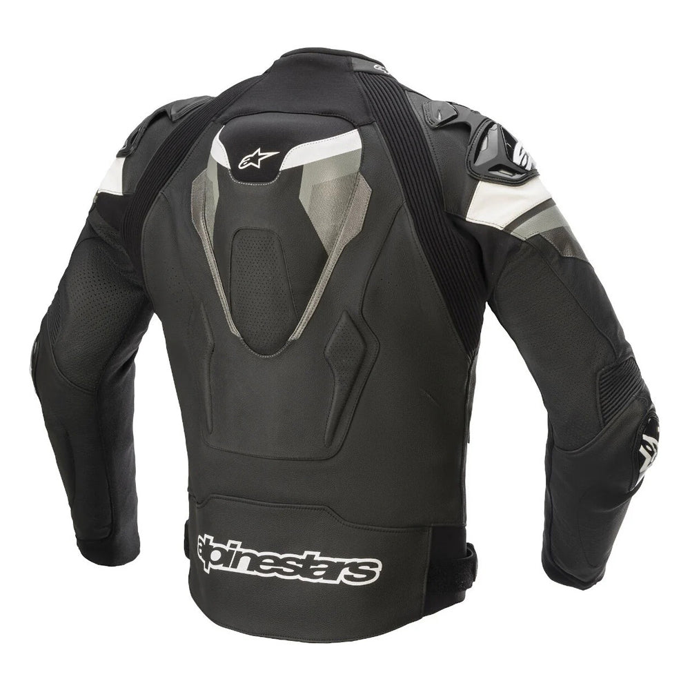 Atem V4 Motorbike Leather Jacket Black Gray White
