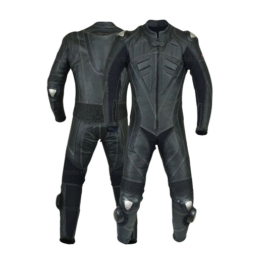 Motorbike Black Leather Racing Suit