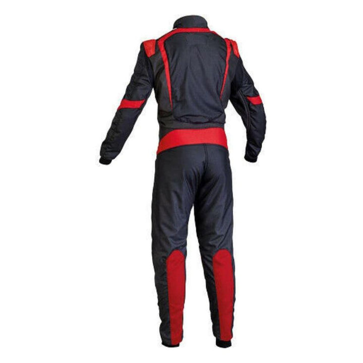 Back View Of black go-kart driver race wear 