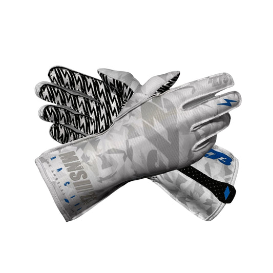 Camo 3 White Gray Silver Gloves