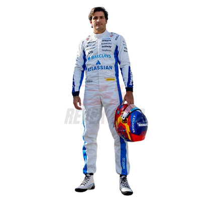Carlos Sainz 2026 F1 Racing Suit holding a helmet - RevEx Gear 