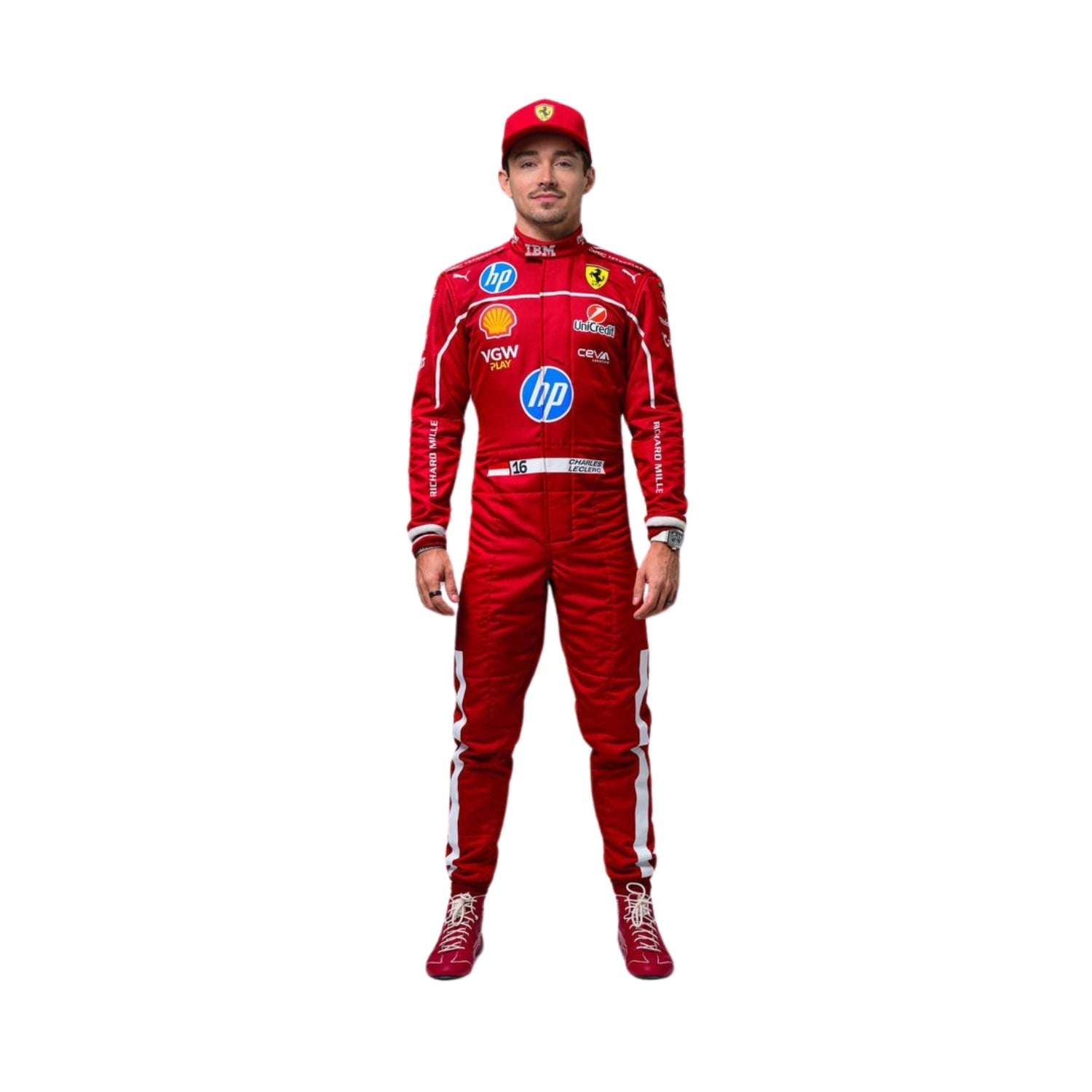 Charles Leclerc in action during the 2025 F1 season, wearing the red racing suit, showcasing his speed and skill on the track.

