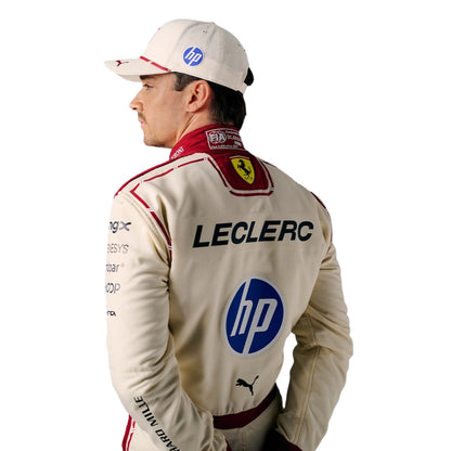 Charles Leclerc, wearing a 2026 Monaco GP Ferrari F1 racing suit with HP and Ferrari logos - RevEX Gear