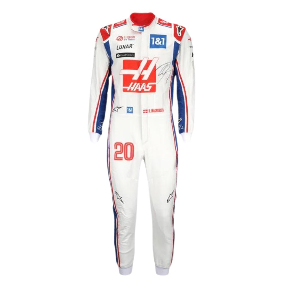 White and Red KevIN Haas F1 racing suit -207