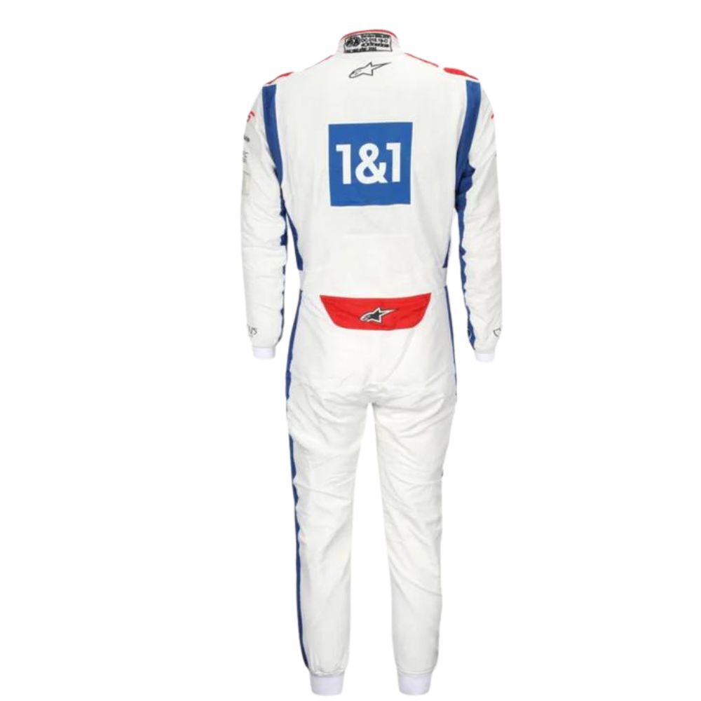 White and Red Kevin Haas F1 racing suit-210