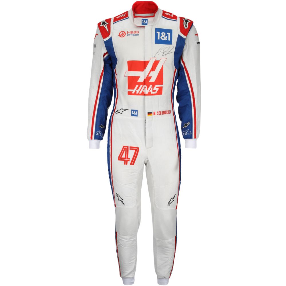 White and Red Mick Haas F1 racing suit-215