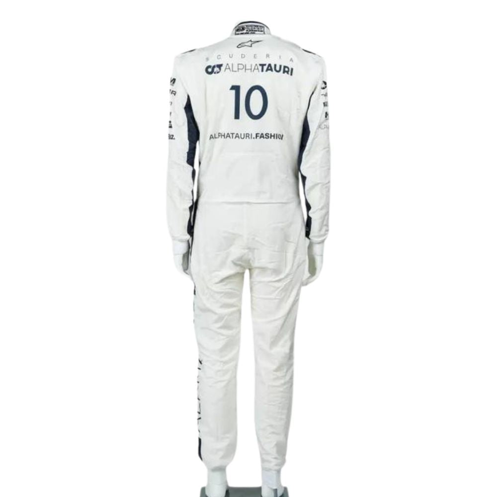 White and Blue Pierre Alpha Tauri F1 racing suit-226