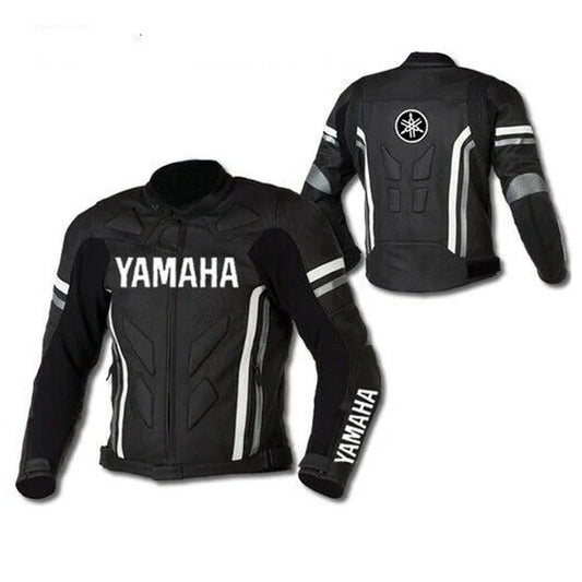 Yamaha Black Motorbike Riding Leather Racing Jacket