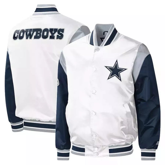 Dallas Cowboys Jacket 90s Bomber Vintage Satin Letterman Varsity Jacket