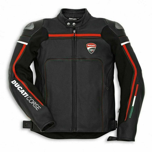 Ducati Corse Black Motorbike Leather Jacket