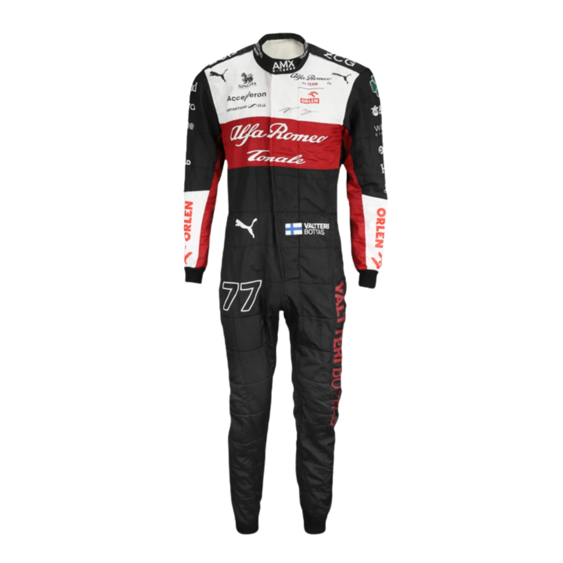 Valtteri Bottas 2020 F1 racing suit – clean and modern design with bold race-day styling, admired by Formula 1 fans and collectors.