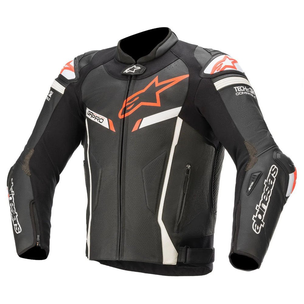 GP Pro V2 Motorbike Leather Racing Jacket Black/Orange