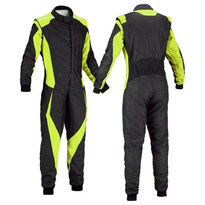 Go-Kart Race Cordura One Piece suit - Black / Green - RevEx Gear