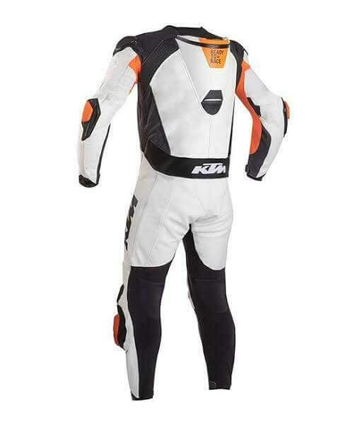 KTM White And Black Motorcycle Racing Leather Suit