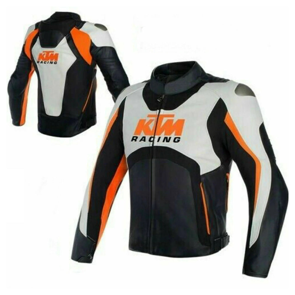 KTM Black Orange Motorbike Leather Racing Jacket