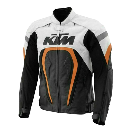 KTM Black Orange Motorbike Leather Racing Jacket