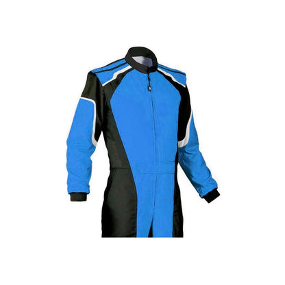 Plain Black & Blue Go Kart Racing Suit - RevEx Gear