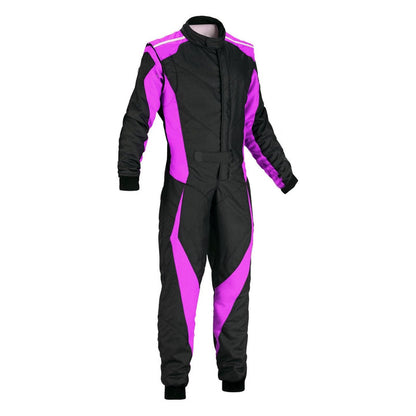 Karting Black & Pink Cordura One Piece Racing Suit - RevEx Gear