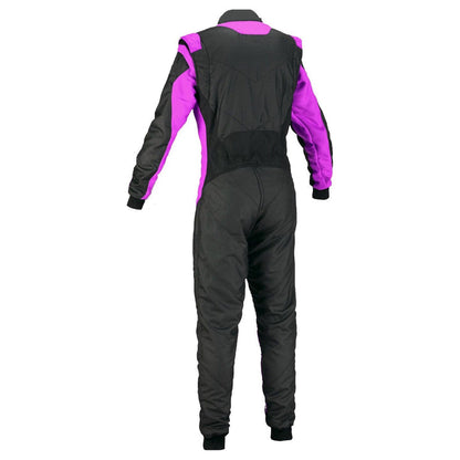 Karting Black & Pink Cordura One Piece Racing Suit - RevEx Gear