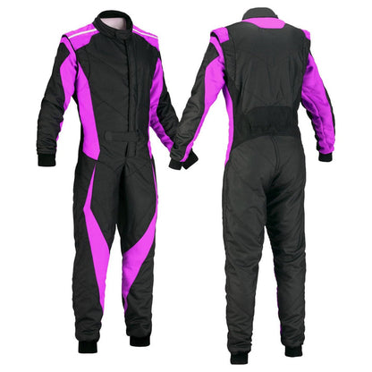 Karting Black & Pink Cordura One Piece Racing Suit - RevEx Gear