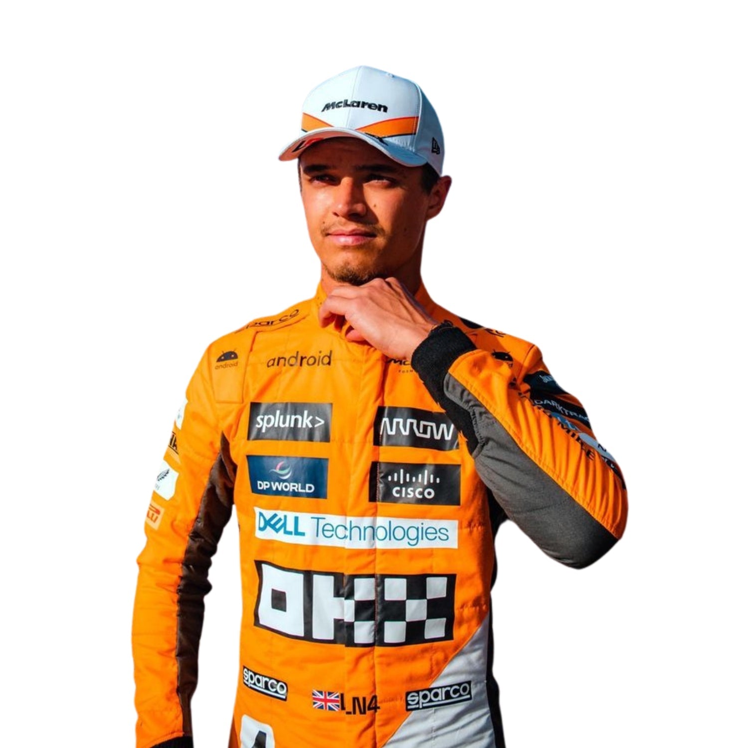 Close-up of the special edition Spanish GP racing suit showcasing premium fabric texture and subtle commemorative graphics.