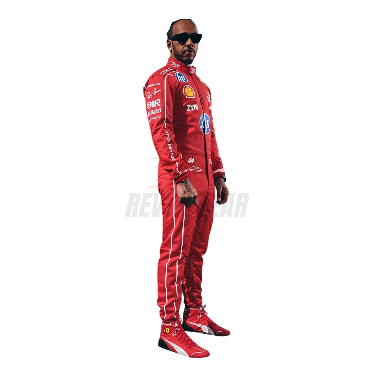 Full Side View of Lewis Hamilton Wearing 2026 Italian GP F1 Racing Suit