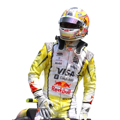 Liam Lawson Wearing 2026 Miami GP F1 Racing Suit With Helmet 