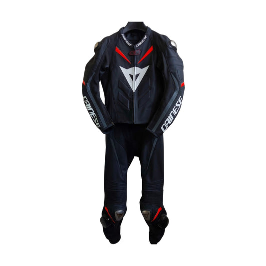 Super Speed D1 Two-Piece Motorcycle Leather Racing Suit with Metal Protection
