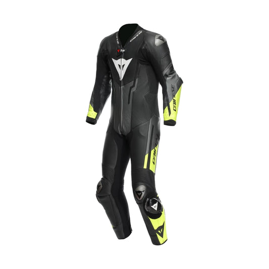 MISANO 3 Perforated Leather Suit – Black Anthracite Fluo-Yellow