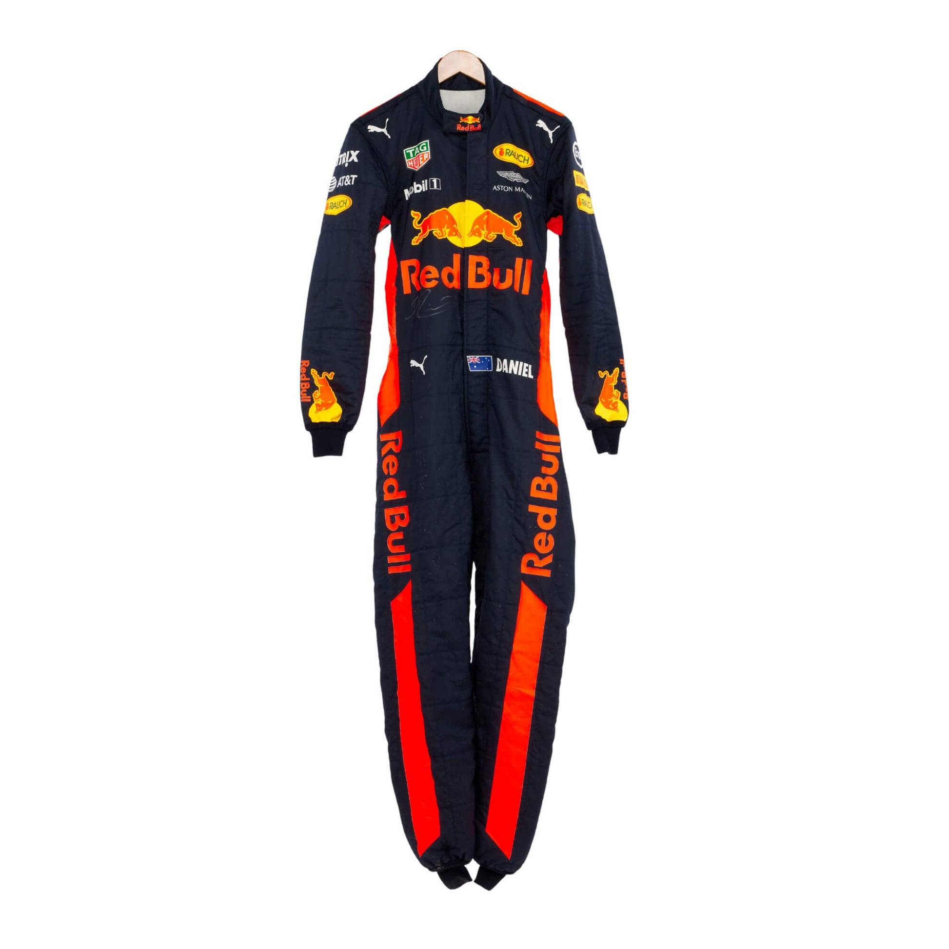 Front view of Max Verstappen’s 2020 F1 racing suit from Mugello 